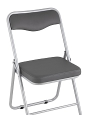 Складной стул Stool Group Джонни экокожа серый каркас металлик fb-jonny-eco-17met 1