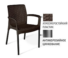 Садовое кресло Sheffilton SHT-S68 черно-коричневый/черный муар 4803229203 4