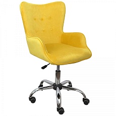 Поворотное кресло AksHome Bella желтый, велюр 77316
