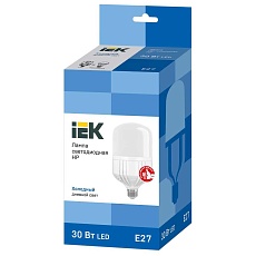 Лампа светодиодная сверхмощная IEK E27 30W 6500K матовая LLE-HP-30-230-65-E27 1