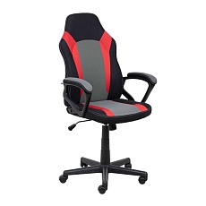 Игровое кресло AksHome Flaviy черный/серый/красный, ткань 86379