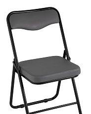 Складной стул Stool Group Джонни экокожа серый каркас черный матовый fb-jonny-eco-17 1