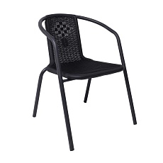 Садовое кресло AksHome Verona PP, ротанг -черный/сталь-черная 94003