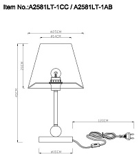 Настольная лампа Arte Lamp Elba A2581LT-1AB 2