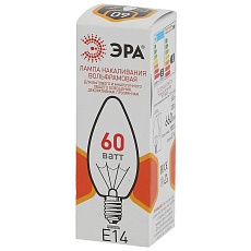 Лампа накаливания ЭРА E14 60W 2700K прозрачная ДС 60-230-E14-CL Б0039129 2
