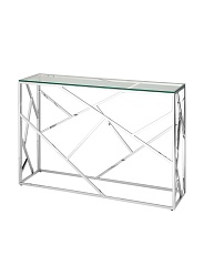 Консоль Stool Group АРТ ДЕКО 115х30 прозрачное стекло сталь серебро ECST-015 (115x30)