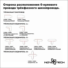 Соединитель T левый внешний с токопроводом для трехфазного шинопровода Novotech Port 135057 1