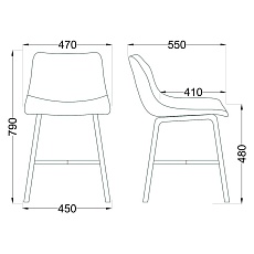 Кухонный стул AksHome Arizona серый, ткань 63671 1