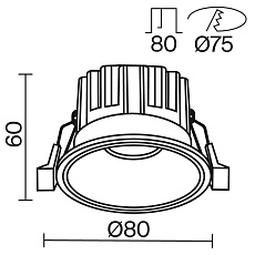 Встраиваемый светодиодный светильник Maytoni Round DL058-12W3K-B 3