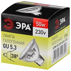 Лампа галогенная ЭРА GU5.3 50W 2700K прозрачная GU5.3-JCDR (MR16) -50W-230V-CL C0027365 2