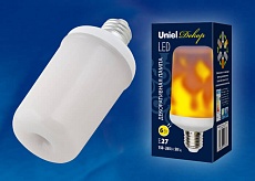 Лампа светодиодная декоративная Uniel E27 6W матовая LED-L60-6W/FLAME/E27/FR PLD01WH UL-00003360 1