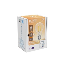 Лампа светодиодная диммируемая филаментная Gauss Smart Home Filament E27 7W 2700K прозрачная 1200112 3