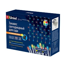 Гирлянда на солнечных батареях Uniel Занавес USL-S-132/PT1515 Multicolor Curtain UL-00006539 3
