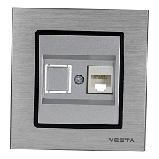 Розетка LAN Vesta-Electric Exclusive Silver Metallic серебро FRZ00041014SER