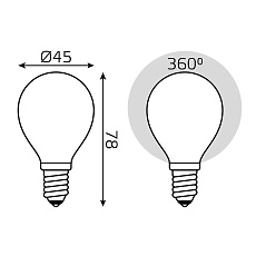 Лампа светодиодная филаментная диммируемая Gauss E14 9W 3000К матовая 105201109-D 4