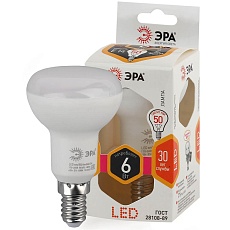 Лампа светодиодная ЭРА E14 6W 2700K матовая LED R50-6W-827-E14 Б0028489 2