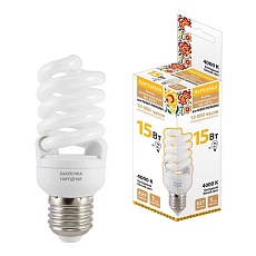 Лампа люминесцентная TDM Electric Народная E27 15W 4000K матовая SQ0347-0009