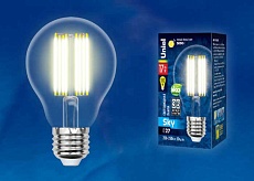 Лампа светодиодная филаментная Uniel E27 17W 3000K прозрачная LED-A70-17W/3000K/E27/CL PLS02WH UL-00004870 1