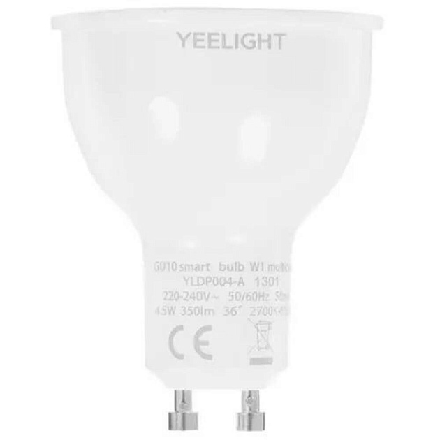 Лампа светодиодная диммируемая Yeelight GU10 4,8W 2700K прозрачная YLDP004 фото 