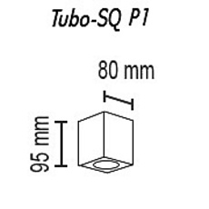 Потолочный светильник TopDecor Tubo8 SQ P1 28 1