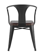 Барный стул Tolix Arms Soft с подлокотниками черный матовый LF718H MATTE BLACK 3474+PU7005 2