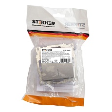 Выключатель двухклавишный Stekker Катрин серебро GLS10-7104-03 39578 1
