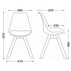 Кухонный стул AksHome Bliss серый, пластик + экокожа 62771 1