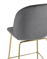 Полубарный стул Stool Group Турин со спинкой велюр серый золотые ножки 8329A VELVET GREY 5