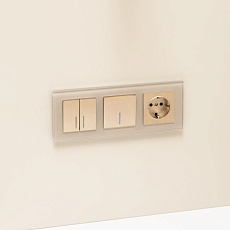 Выключатель одноклавишный с подсветкой Werkel шампань рифленый W1110110 4690389160028 5