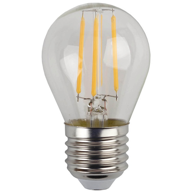 Лампа светодиодная филаментная ЭРА E27 7W 2700K прозрачная F-LED P45-7W-827-E27 Б0027948 фото 