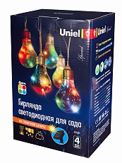 Гирлянда на солнечных батареях 400см разноцветная Uniel Лампочки USL-S-126/PT4000 Bulbs UL-00003332 2
