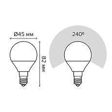 Лампа светодиодная Gauss E14 12W 4100K матовая 53122 1