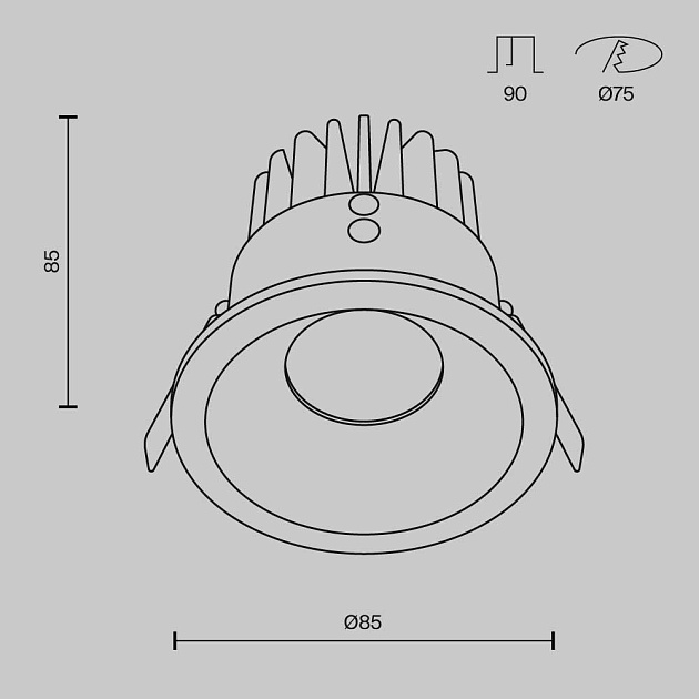 Встраиваемый светодиодный светильник Maytoni Technical Zoom Dim Triac DL034-L12W4K-D-B фото 7