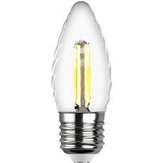 Лампа светодиодная филаментная REV TC37 E27 5W 4000K DECO Premium свеча на ветру 32490 4 1