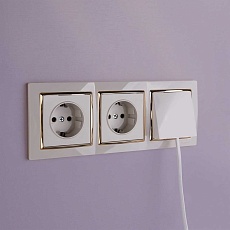 Розетка с заземлением, безвинтовой зажим Werkel слоновая кость W1171303 4690389155772 2