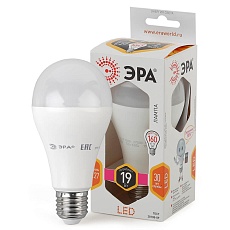 Лампа светодиодная ЭРА E27 19W 2700K матовая LED A65-19W-827-E27 Б0031702 1