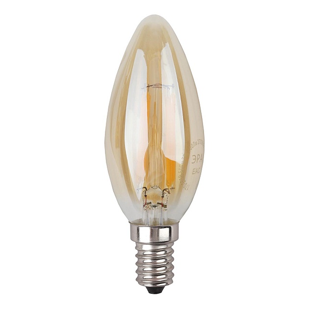 Лампа светодиодная ЭРА E14 9W 2700K золотая F-LED B35-9W-827-E14 gold Б0047034 фото 