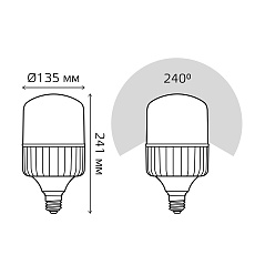 Лампа светодиодная Gauss E40 80W 4000K матовая 63428 1