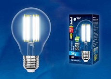 Лампа светодиодная филаментная Uniel E27 17W 4000K прозрачная LED-A70-17W/4000K/E27/CL PLS02WH UL-00004871 1