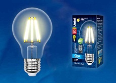 Лампа светодиодная филаментная Uniel E27 15W 3000K прозрачная LED-A70-15W/3000K/E27/CL PLS02WH UL-00004868 1