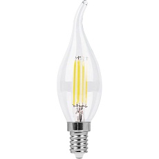 Лампа светодиодная филаментная Feron E14 7W 2700K Свеча на ветру Прозрачная LB-67 25727 1