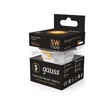 Лампа светодиодная диммируемая Gauss GU10 5W 3000K матовая 101506105-D 2
