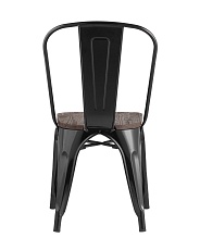 Барный стул Tolix черный глянцевый + темное дерево YD-H440B-W LG-01 2