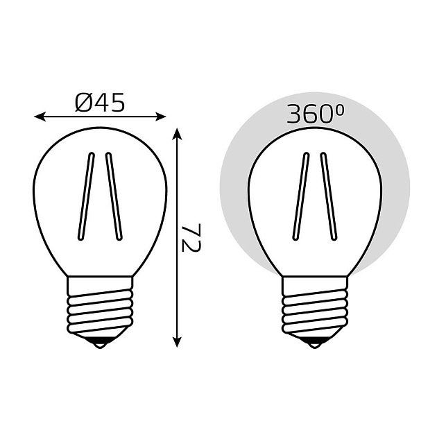Лампа светодиодная филаментная диммируемая Gauss E27 7W 4100K прозрачная 105802207-S фото 2
