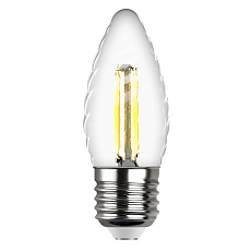 Лампа светодиодная филаментная REV TC37 E27 7W 2700К теплый свет свеча на ветру 32427 0 1