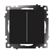 Переключатель двухклавишный Stekker Катрин GLS10-7107-05 черный 49167