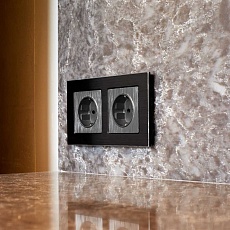 Розетка с заземлением и шторками Werkel графит рифленый W1171104 4690389158636 4