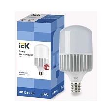 Лампа светодиодная сверхмощная IEK E40 80W 6500K матовая LLE-HP-80-230-65-E40