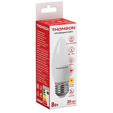 Лампа светодиодная Thomson E27 8W 3000K свеча матовая TH-B2021 1