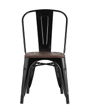 Барный стул Tolix черный глянцевый + темное дерево YD-H440B-W LG-01 5